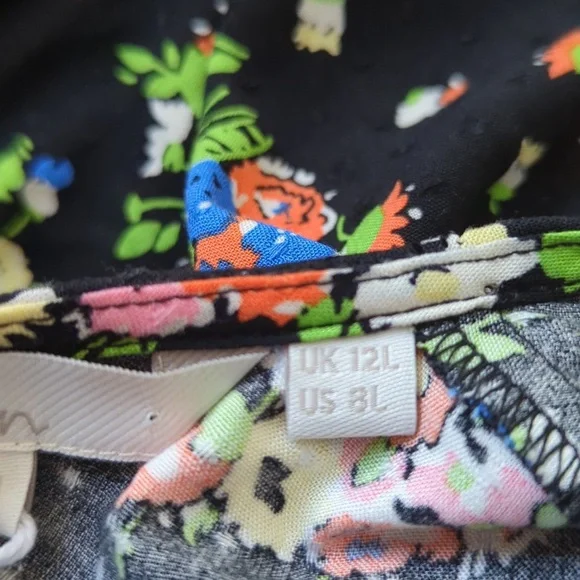 Boden Crew Neck Fit-and-Flare Dress Black, Wild Cluster - Picture 12 of 16